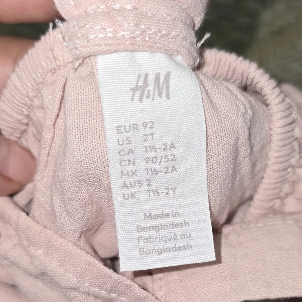 H&M Blush Pink Ruffle Strap Dress